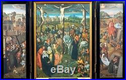 Large Antique 15th Century Triptych The Crucifixion Hans MEMLING (1430-1494)