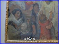 Large Antique Art Deco Era Mural Size Religious Icon Impressionist Madonna Jesus