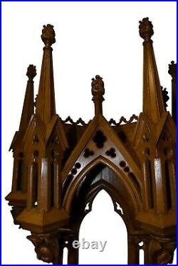 Large Antique French Gothic Church Wall Chapel Large 8 Foot Tall, Religious