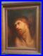 Large-Antique-Portrait-Jesus-Christ-Crucifixion-Religious-Art-Painting-Unsigned-01-uuyt