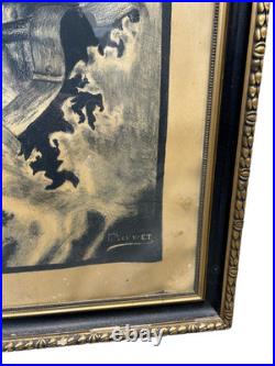 Large Antique Religious Lithograph Print Jesus Calming Storm H Cuwet 58 H