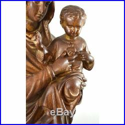 Large Antique Religious Plaster Statue Mary holding Baby Jesus