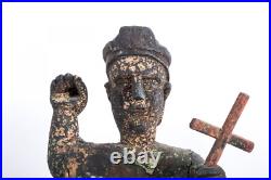 Large Antique Wooden Santo/Bulto Archangel San Miguel 15 Tall Religious Large Antique Wooden Santo/Bulto Archangel San Miguel 15 Tall Religious