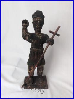 Large Antique Wooden Santo/Bulto Archangel San Miguel 15 Tall Religious Large Antique Wooden Santo/Bulto Archangel San Miguel 15 Tall Religious
