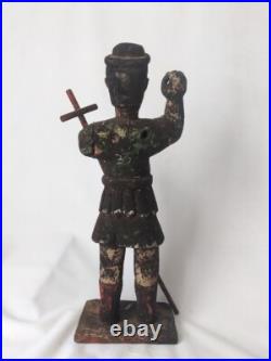 Large Antique Wooden Santo/Bulto Archangel San Miguel 15 Tall Religious Large Antique Wooden Santo/Bulto Archangel San Miguel 15 Tall Religious