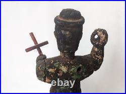 Large Antique Wooden Santo/Bulto Archangel San Miguel 15 Tall Religious Large Antique Wooden Santo/Bulto Archangel San Miguel 15 Tall Religious