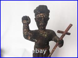 Large Antique Wooden Santo/Bulto Archangel San Miguel 15 Tall Religious Large Antique Wooden Santo/Bulto Archangel San Miguel 15 Tall Religious
