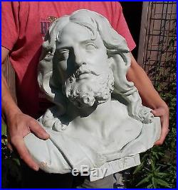 Large Antique terracotta French bust of Christ Prodigious