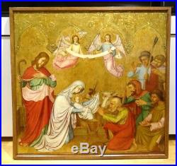 Large German 16th Century Old Master Adoration Of The Shepherds Antique Painting