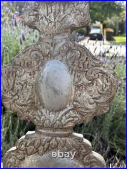 Large Italian Altar Style Wooden Candle Holder 16 High