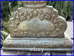 Large Italian Altar Style Wooden Candle Holder 16 High