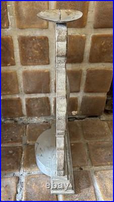 Large Italian Altar Style Wooden Candle Holder 16 High