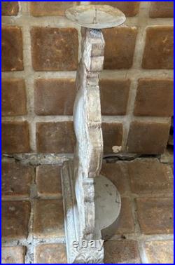 Large Italian Altar Style Wooden Candle Holder 16 High