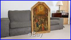 Large Oil on Panel Renaissance Adoration of the Lamb Durer Antique Oil Painting