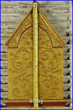 Large Vintage Religious Wood Triptyque, Altar, Icon, Virgin Mary, Jesus, Angels Large Vintage Religious Wood Triptyque, Altar, Icon, Virgin Mary, Jesus, Angels