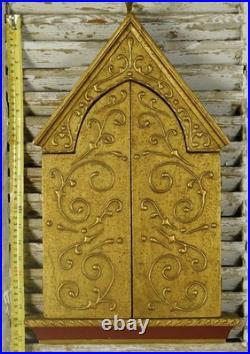 Large Vintage Religious Wood Triptyque, Altar, Icon, Virgin Mary, Jesus, Angels Large Vintage Religious Wood Triptyque, Altar, Icon, Virgin Mary, Jesus, Angels
