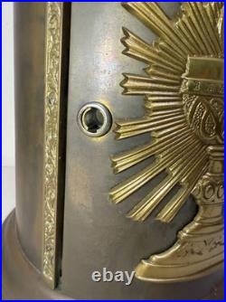 Large antique bronze religious Catholic church altar tabernacle offering box