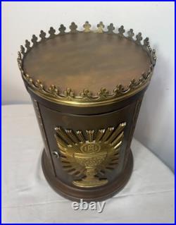 Large antique bronze religious Catholic church altar tabernacle offering box