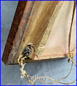 Large antique italian lighting religious icon early 1900's wood frame