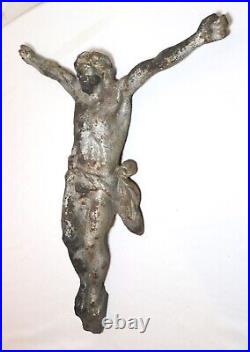 Large antique original cast iron religious cast iron cross crucifix Jesus Christ