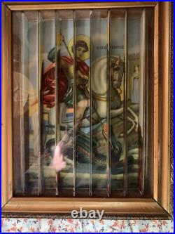 Lenticular Religious Jesus Three Sided Antique Picture