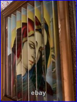 Lenticular Religious Jesus Three Sided Antique Picture