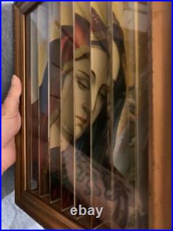 Lenticular Religious Jesus Three Sided Antique Picture