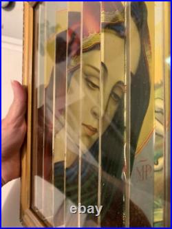 Lenticular Religious Jesus Three Sided Antique Picture