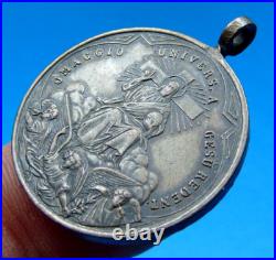 Leon XIII Pont. Max. & Rare Jesus Scene Copper Antique Medal Religious Charm Leon XIII Pont. Max. & Rare Jesus Scene Copper Antique Medal Religious Charm
