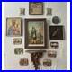 Lot-14-vintage-miniature-gallery-wall-complete-art-pictures-religious-lady-set-01-aho