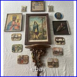 Lot 14 vintage miniature gallery wall complete art pictures religious lady set