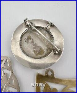 Lot Antique. 800 Silver Catholic Religious Holy Vergin Mary Jesus Pendants