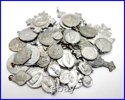 Lot Medals 50 Antique Medals Blessed Religious Medals Catholic Medals Aluminum