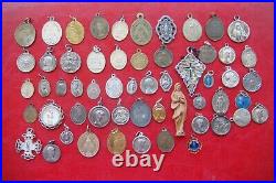 Lot Of 56 Pcs Different Saints Antique Religious Beautifully Detailed Rare Medal