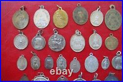 Lot Of 56 Pcs Different Saints Antique Religious Beautifully Detailed Rare Medal