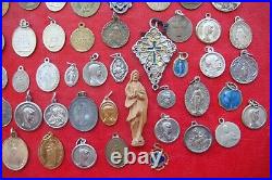 Lot Of 56 Pcs Different Saints Antique Religious Beautifully Detailed Rare Medal