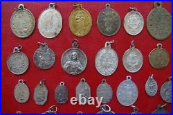 Lot Of 56 Pcs Different Saints Antique Religious Beautifully Detailed Rare Medal