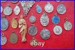 Lot Of 56 Pcs Different Saints Antique Religious Beautifully Detailed Rare Medal