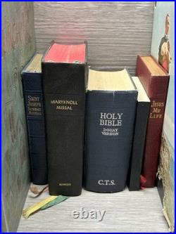 Lot Of VTG Catholic Books -Prayer Books -bible-Antique 1893 The Church At Home