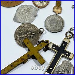 Lot of 26 Antique & Vintage Catholic Religious Medals & Items