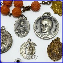 Lot of 26 Antique & Vintage Catholic Religious Medals & Items