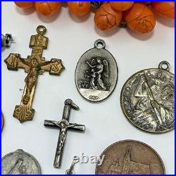 Lot of 26 Antique & Vintage Catholic Religious Medals & Items