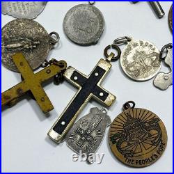 Lot of 26 Antique & Vintage Catholic Religious Medals & Items