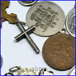 Lot of 26 Antique & Vintage Catholic Religious Medals & Items
