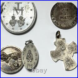 Lot of 26 Antique & Vintage Catholic Religious Medals & Items