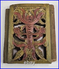 Lot of 3 Antique Carved Polychrome Wood Panels Italian S Giorgio Religious 19c