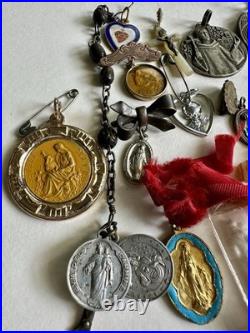 Lot of 30 Antique & Modern Catholic Religious Medals & Items