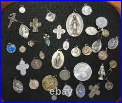 Lot of 37 Antique Religious Medals