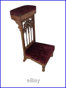 Lovely Simple French Gothic Church Prayer Chair Kneeler, Religious
