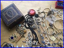 MIX LOT Vintage Victorian Art Deco Nouveau Antique Jewelry & religious items